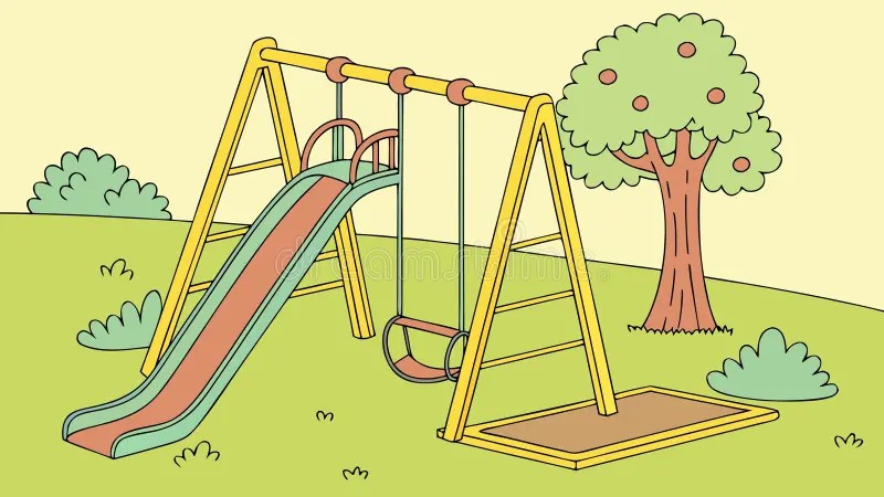 playground swing set slide green park